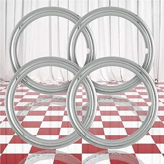 Set of 4 14" Steel Chrome 1 1/2" Deep Wheel Trim Rings