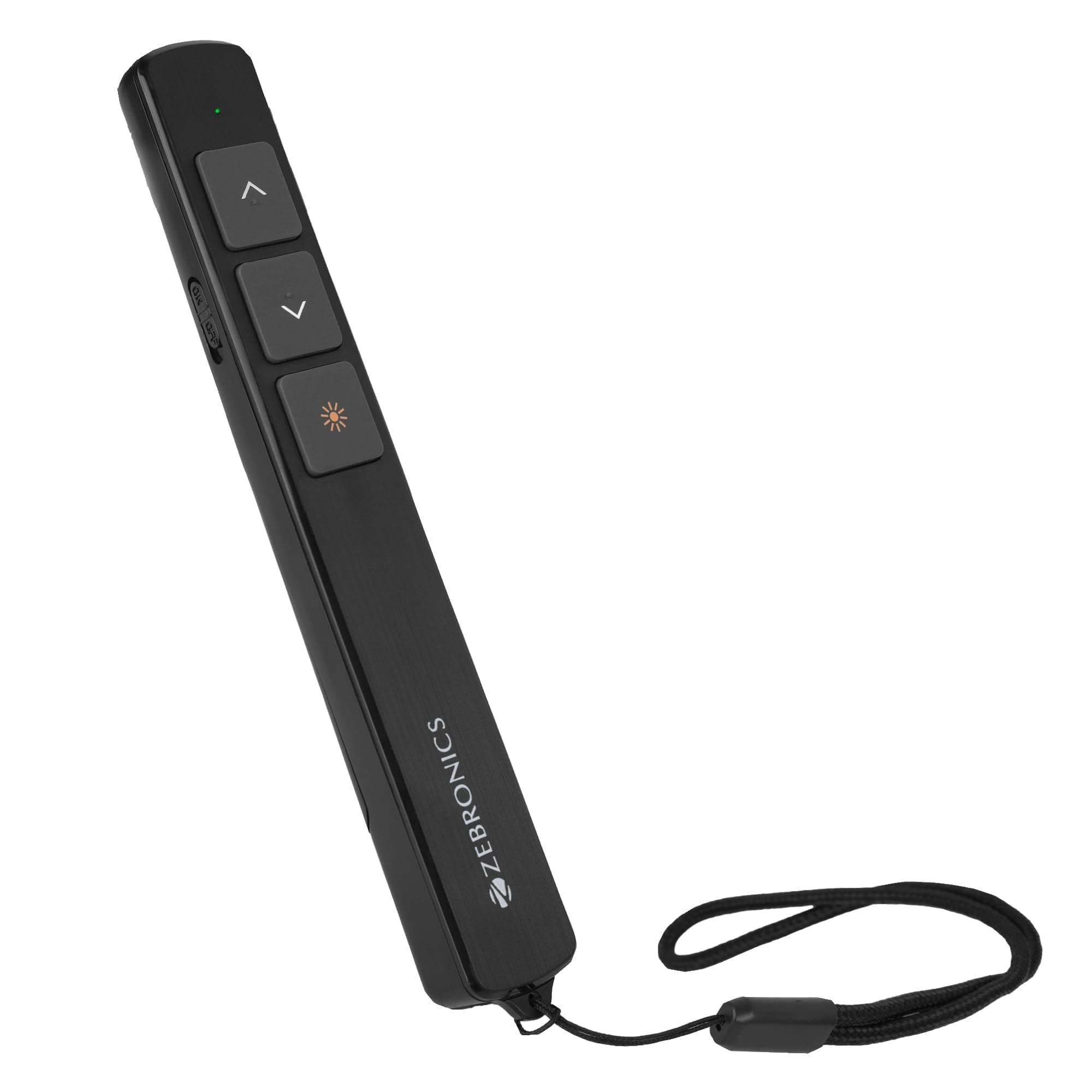 ZEBRONICS PP100, 2.4GHz Wireless LASER Pointer, Power Point Slide Changer, Page Flip Buttons, RED LASER, 10m Wireless Range + 100m LASER Range, Multi - OS | Software Compatible