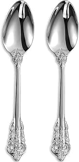 2-Piece Gorgeous Large Serving Spoon, 18/10 Stainless Steel, Fine Large Serving Spoon, Sturdy Tablespoon, Dishwasher Safe, 9.4" (Silver)