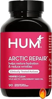 HUM Arctic Repair Clear Skin Supplement with Omega 3, Vitamin E, A, and Lingonberry Seed Oil, Skin Repair with Omega 3 6 9 to Help Support Appearance of Wrinkles & Hydrate, 90 Vegan Softgels