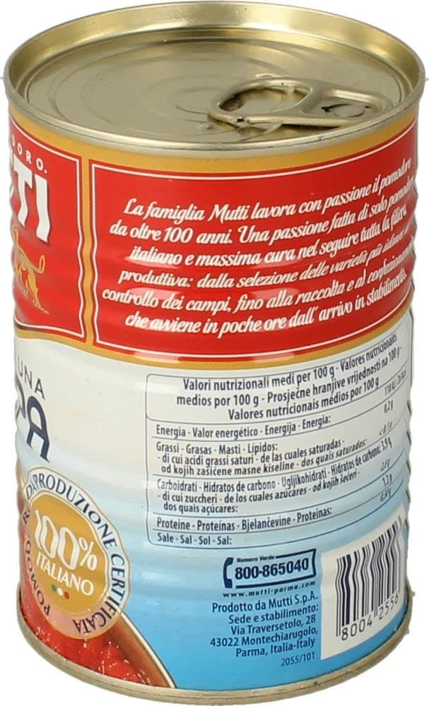 Mutti Parma Polpa Finely Chopped Italian Tomatoes • Tomato Pulp for Pasta Sauce, Pizza, Soups & Stews, 14.11 oz ℮ 400 g
