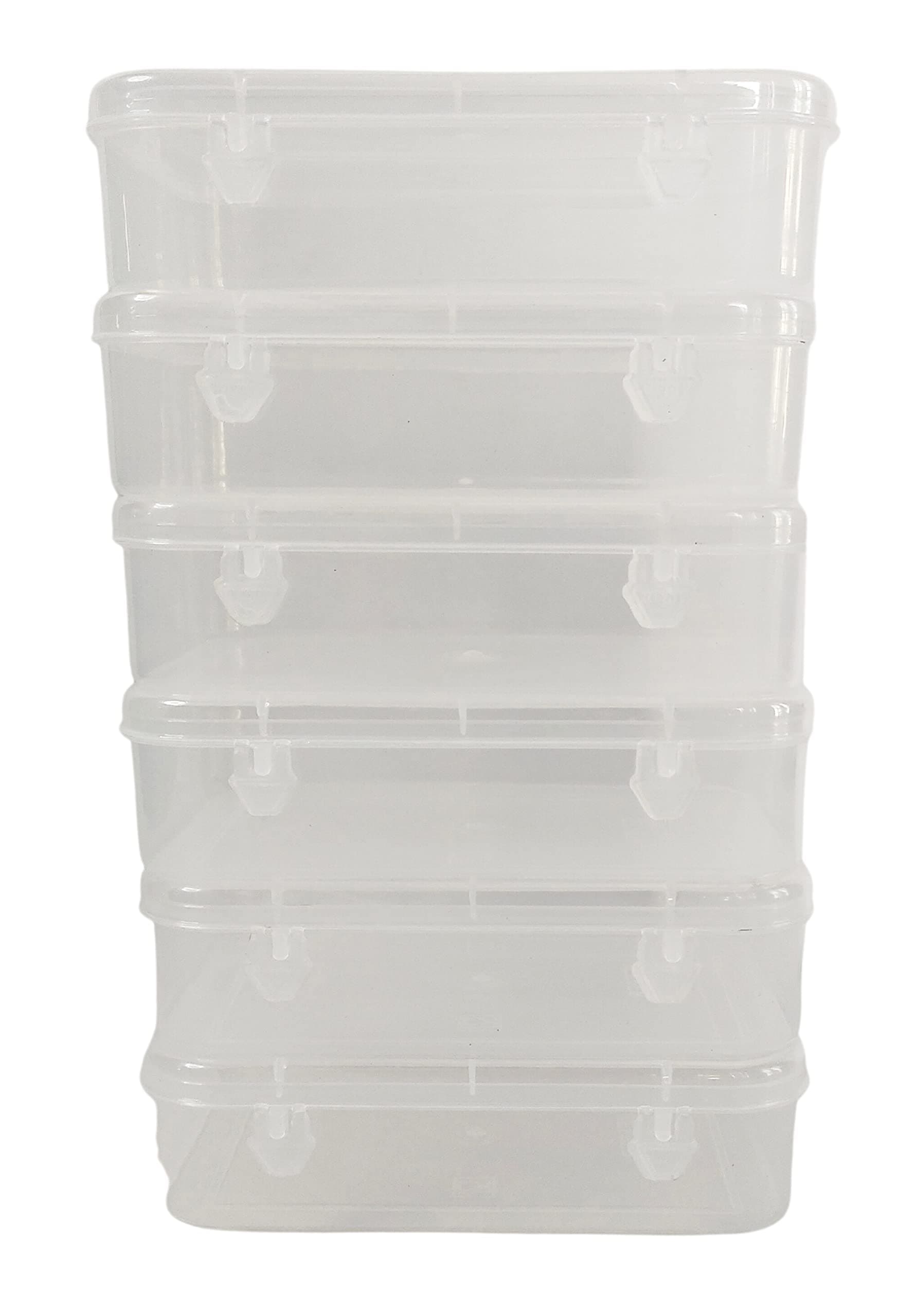 Feliz Clear Plastic Small Storage Boxes Size 5.25 x 3.5 x 1.5 inches (Set of 6)