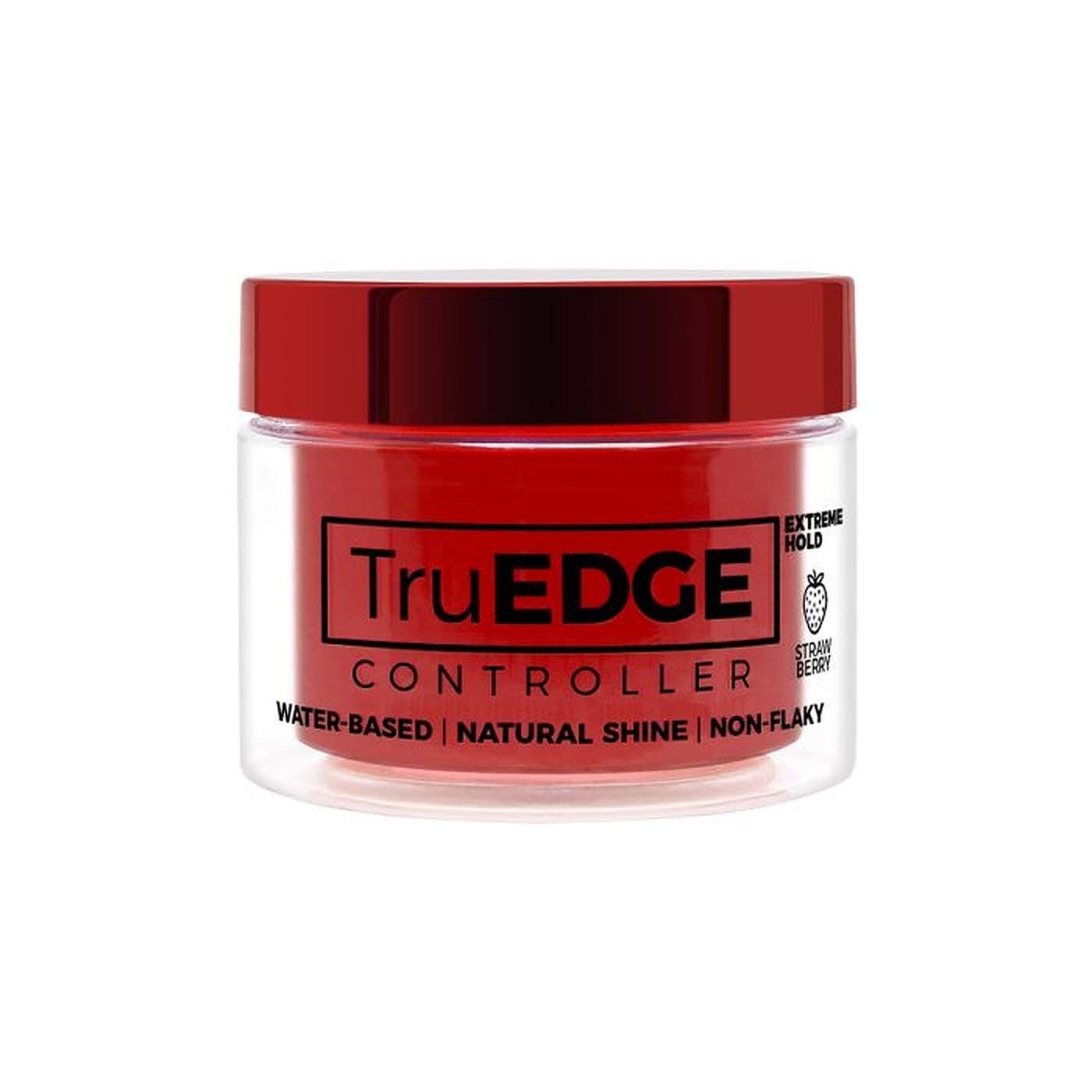 TruEDGE Controller Extreme Hold Water-Based Pomade - Ntaural Shine & Non-Flaky Scented Edge Control - Perfect for Hair-Braiding (Strawberry)