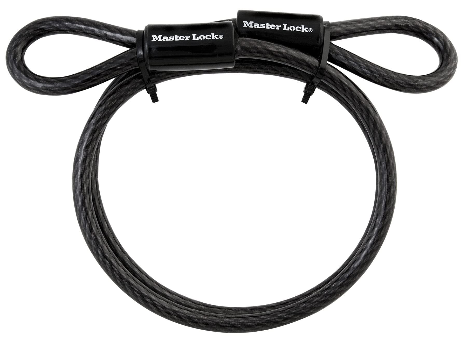 Master Lock, Steel Looped Ends, Long, 85DPF, Black, 4 ft. Cable