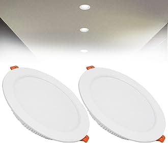 18W LED Recessed Ceiling Spotlights, 6000K Cold White Ultra Slim Panel Light, Cut Φ150-160mm, AC110-240V Round Downlights for Living Room Office, 2 Pack