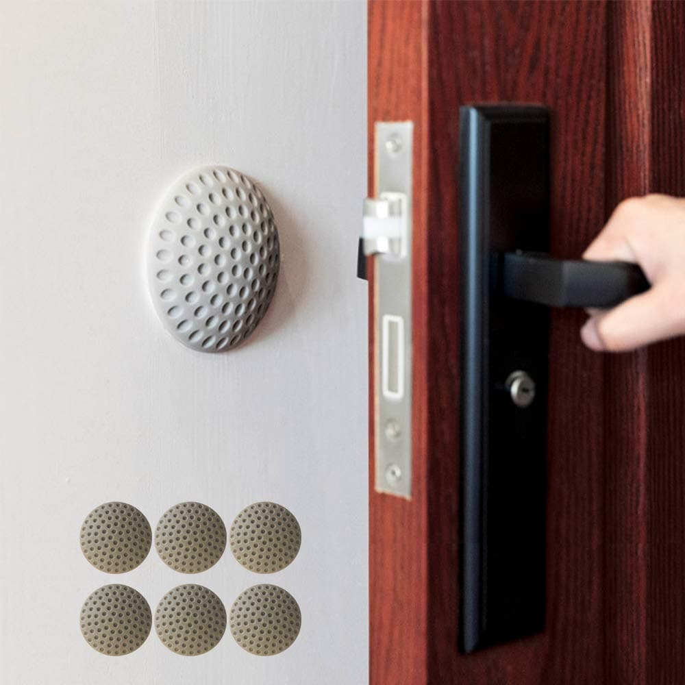Door Stopper Wall(6 Pack,Grey),Wall Protector from Door Knobs Rubber,2 inch Door Stopper Wall Protector,Self-Adhesive Wall Protector for Door,Chair,Fridge,Cupboards,Bathroom,Windows.
