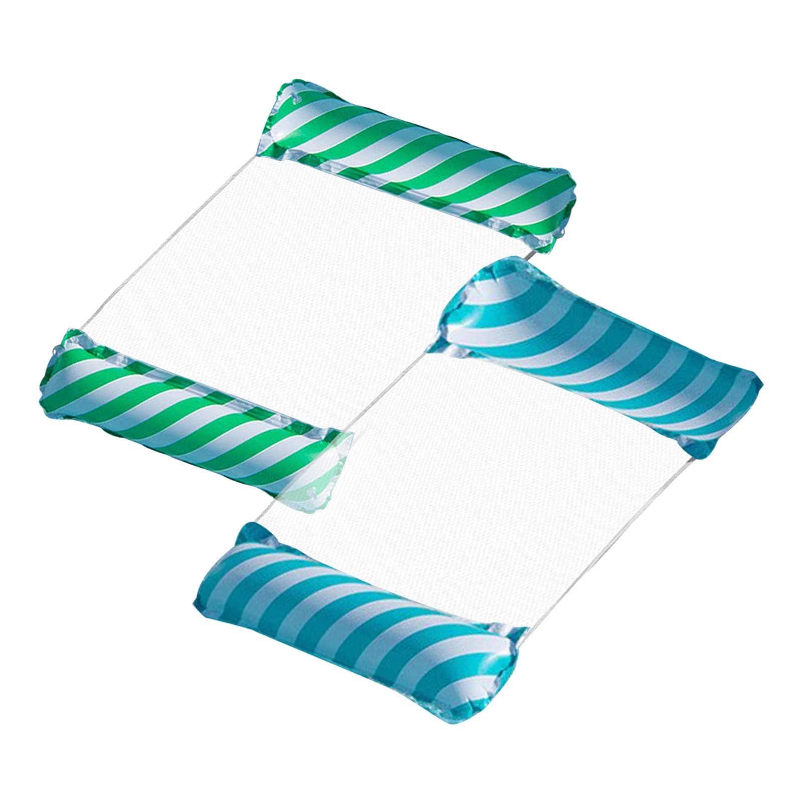 2 Pack Water Hammock, Swimming Pool Floats Hammock Inflatable Pool Float Lounger 4-IN-1 MultiPurpose Floating Chair for Adults Vacation