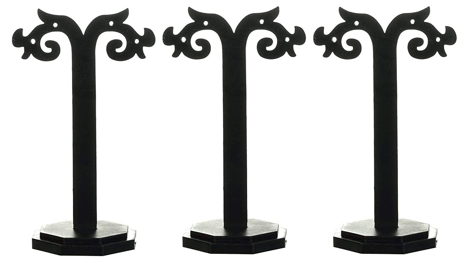 DSS Black Plastic Earrings Display Stand COMBO (PACK OF 3)