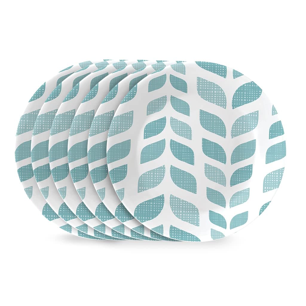 Corelle Vitrelle 6.75" Salad Appetizer Plate Set, Triple Layer Glass and Chip Resistant, Lightweight Round Plates, 6-Piece Northern Pines