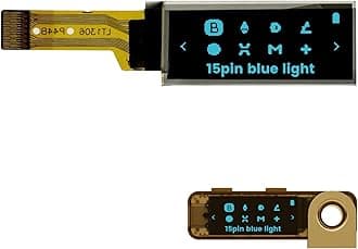 elecsung 1PCS OLED LCD Display Module, 0.91" 4 Wire SPI Serial OLED Screen Driver,128x32 3.3V ~ 4.2V for Ledger Nano S (15Pin Blue Light, 1pcs)