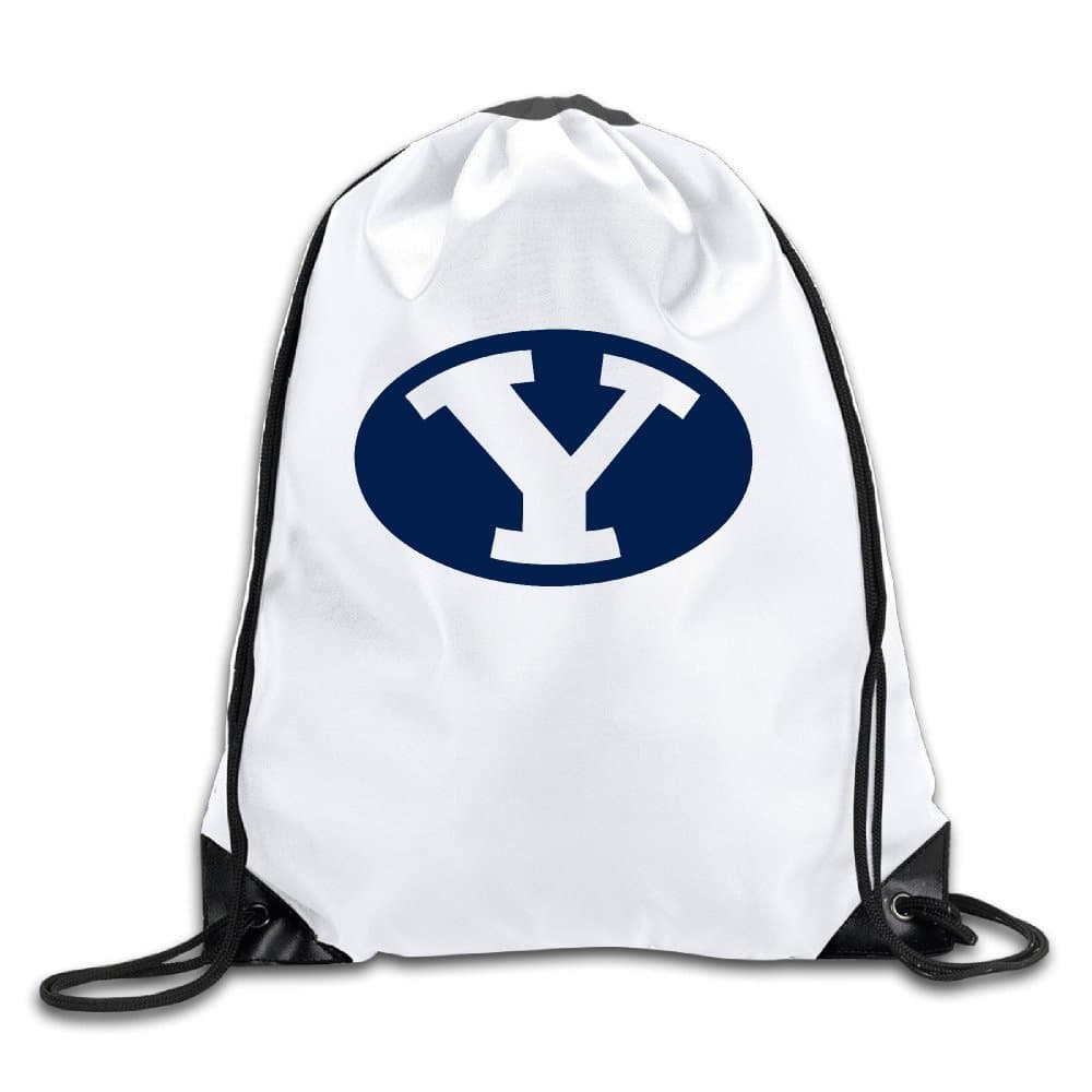 BYU Y Cosmo The Cougar White Drawstring Backpack Sport Bag For Men & Women