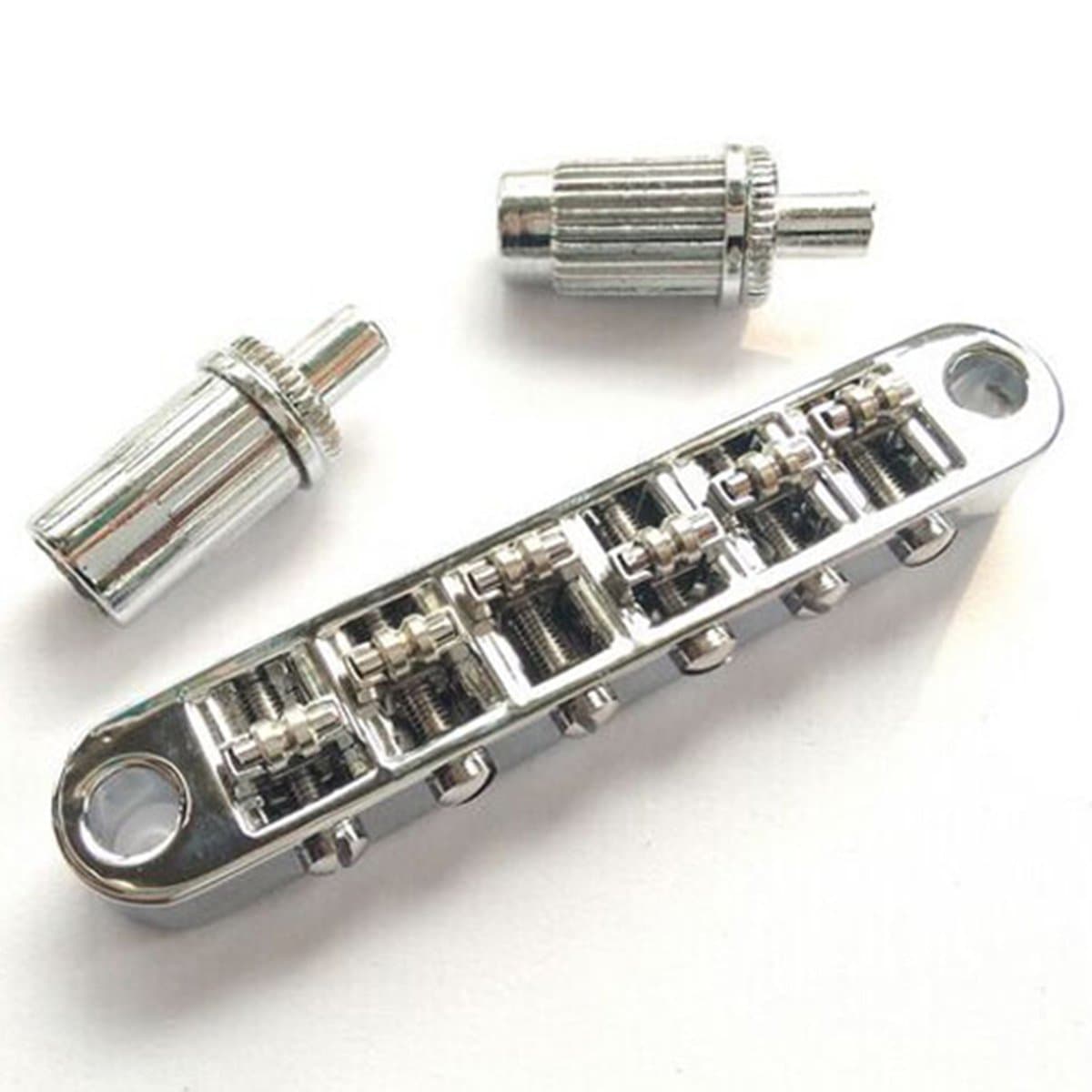 Chrome Guitar Roller Saddle Tune-O-Matic Bridge Fit For Les Paul SG Dot Bigsby Guitar M8 Threaded Posts