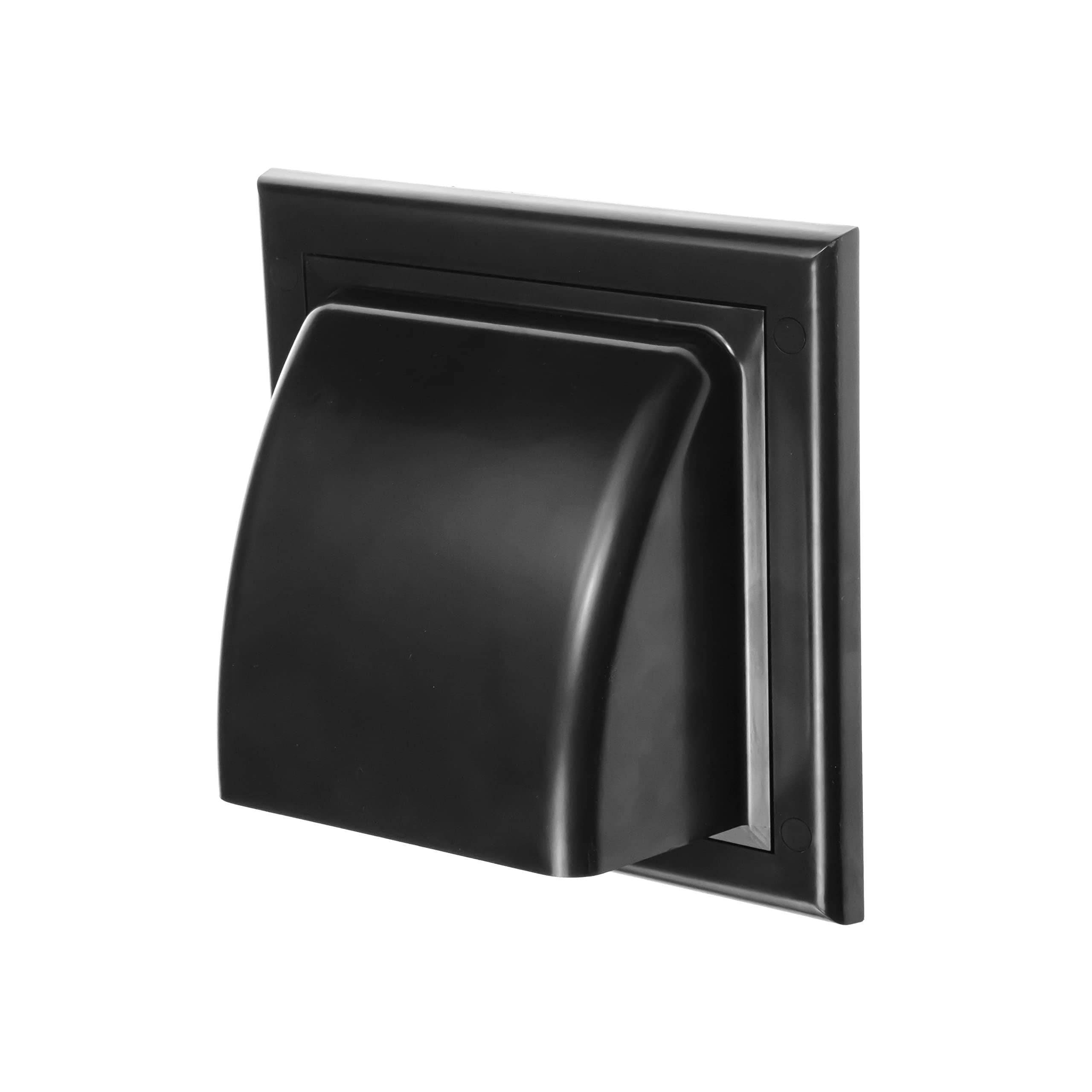Awenta 4" Inch Wall Vent Cover with Backdraft Damper - Black ABS Plastic Hood with Gravity Flap/Rain Guard - Weatherproof Exterior Exhaust Grille for Dryer Bathroom Kitchen Fans - Outdoor Air Outlet