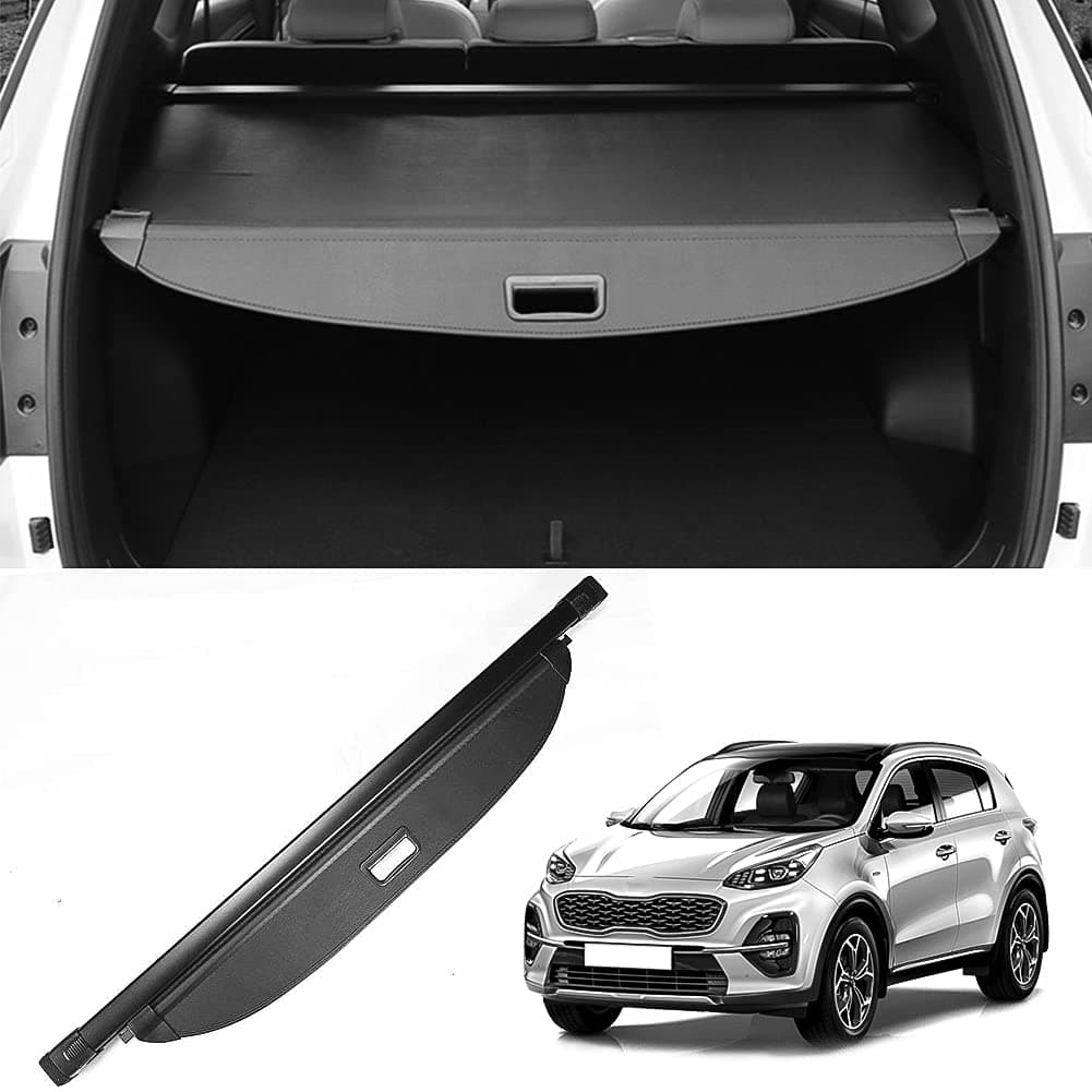 Interior Rear Trunk Cargo Cover Security Shield Shade Tonneau Covers Compatible with Kia Sportage 2017 2018 2019 2020