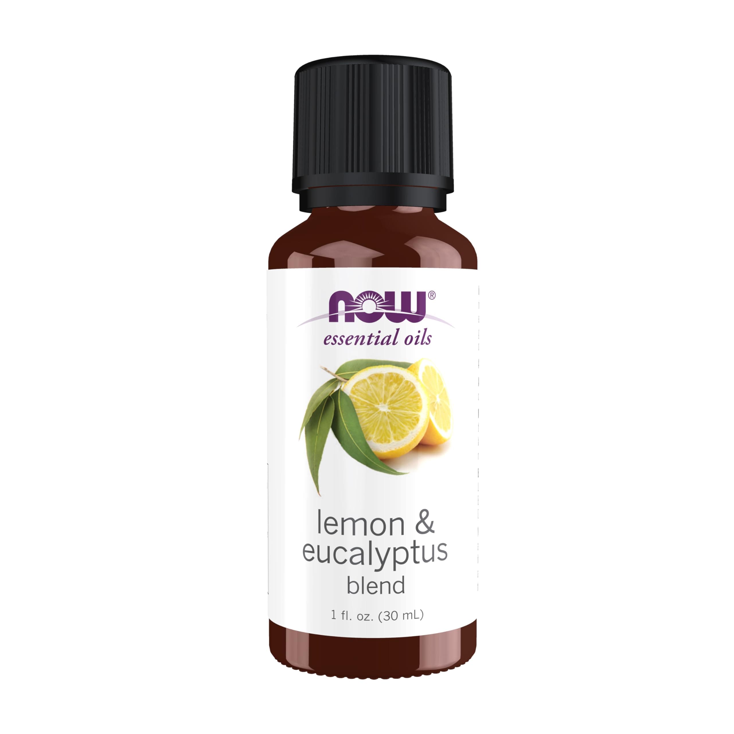 NOW Essential Oils, Lemon & Eucalyptus Oil Blend, Invigorating Aromatherapy Scent, Blend of Pure Lemon Oil and Pure Eucalyptus Oil, Vegan, Child Resistant Cap, 1-Ounce