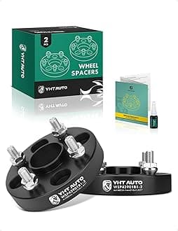 YHTAUTO 4x100mm Hub Centric Wheel Spacers 1" Fits Kia, Ford, Mazda, Scion, Toyota, Fiat Models, Corolla, xB, Rio, Tire Spacers w/ M12x1.5 & 12.9 Grade Studs, 54.1mm Hub Bore 4 Lug 2PCS Black