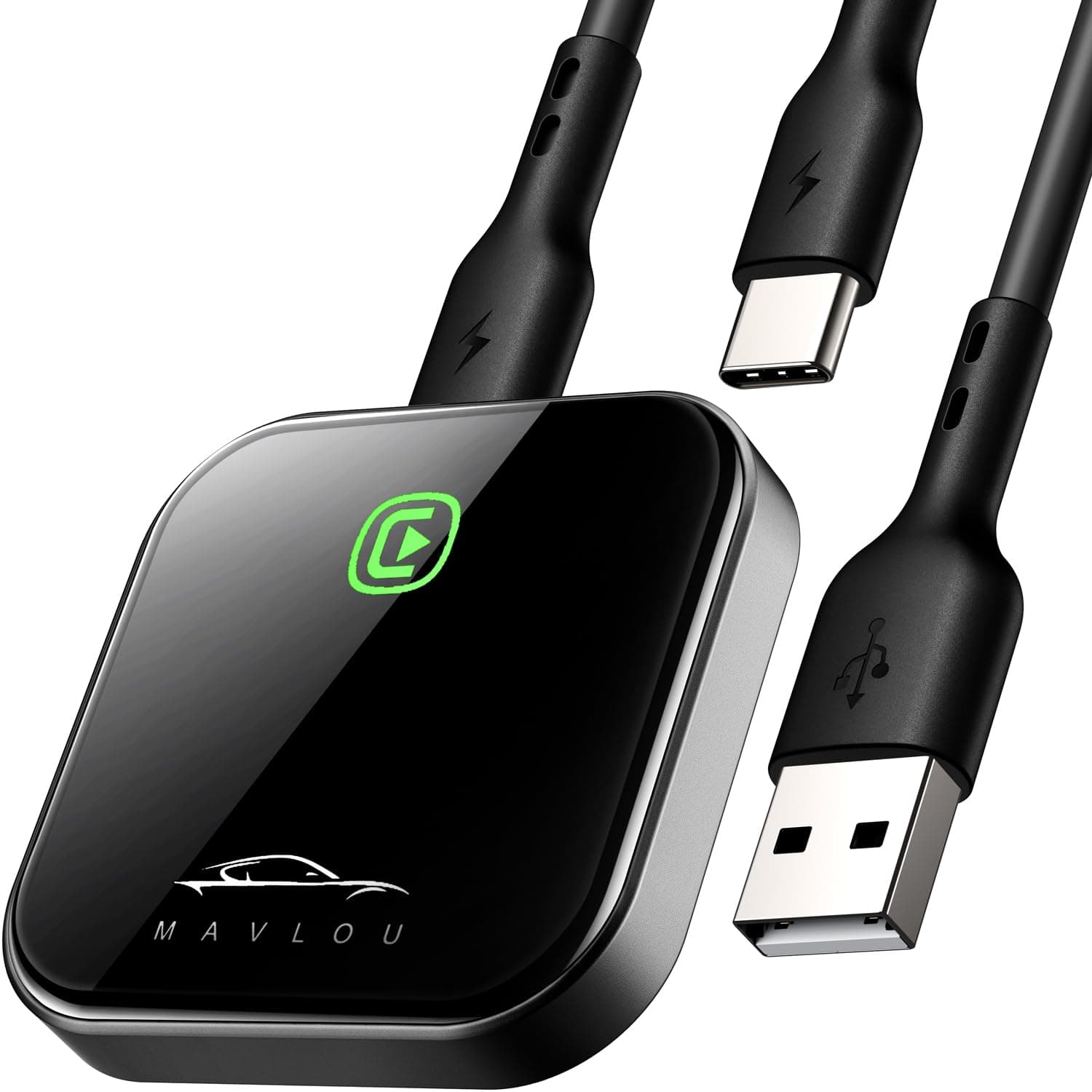 Carplay Wireless Adapter for Apple, 2024 Upgrade Stable Fast Connection for Converts Wired to Wireless Dongle, Plug & Play Carplay for Cars from 2017+ & for iPhone iOS 10+