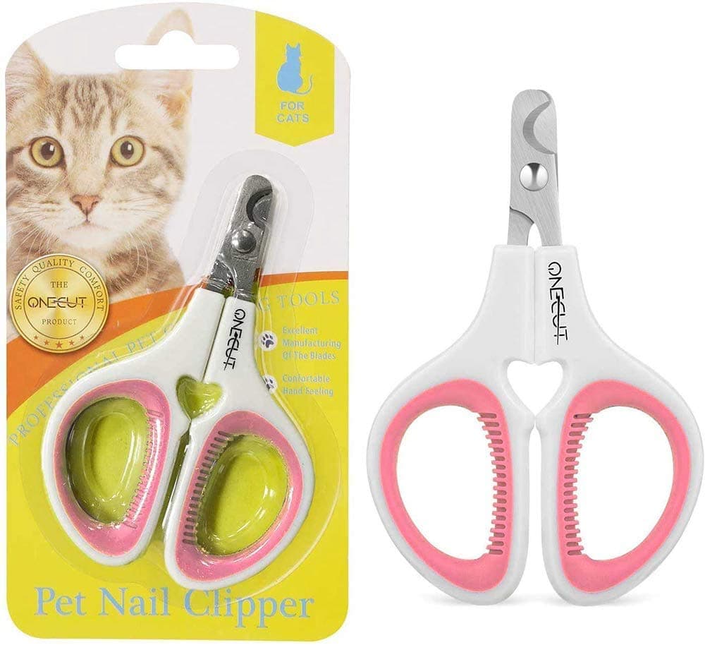 Pet Nail Clippers, Update Version Cat & Kitten Claw Nail Clippers for Trimming, Professional Pet Nail Clippers Best for a Cat, Puppy,Rabbit, Kitten & Small Dog,Sharp & Safe (Pink)