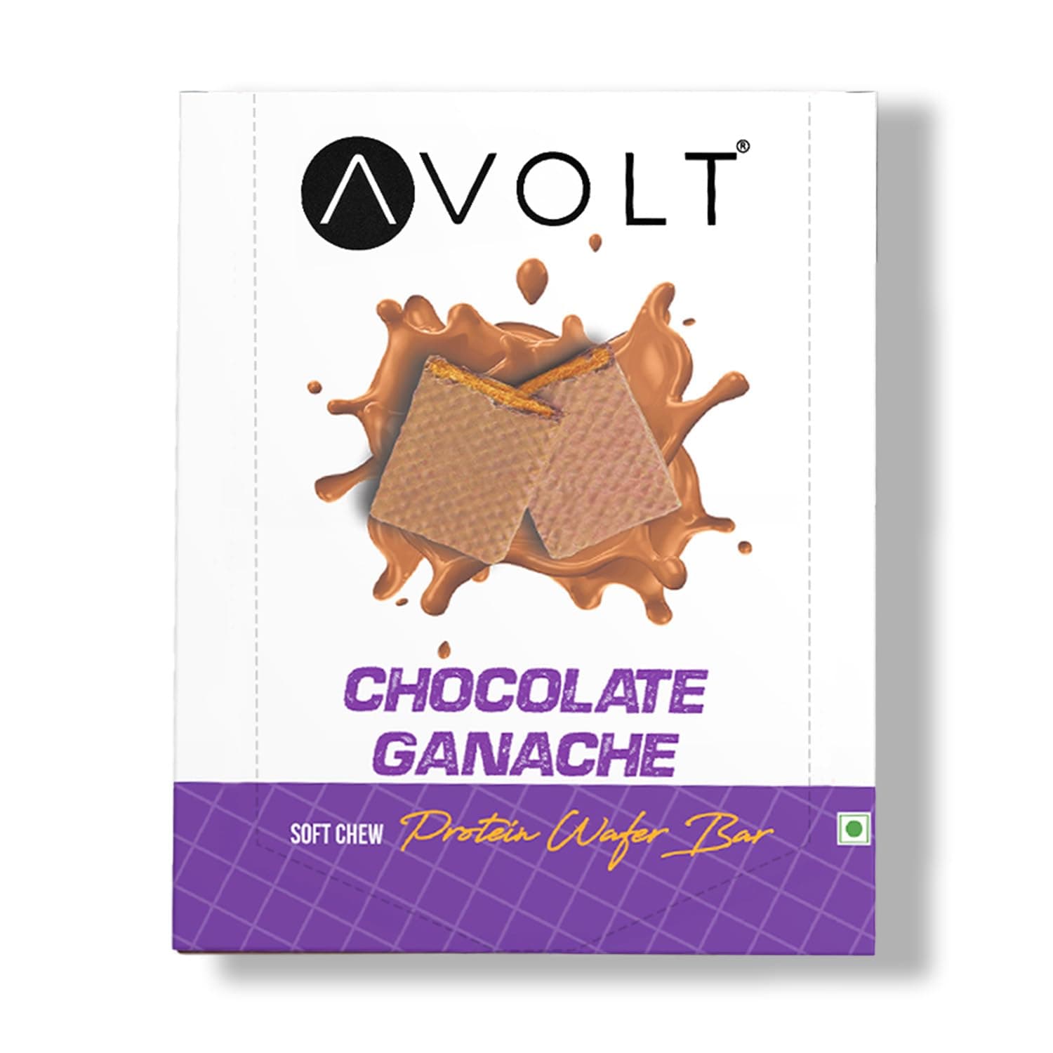 Avolt Chocolate Ganache Protein Bars with 15g Protein, Pack of 6 | High Energy Wafer Bars, No Added Sugar, Guilt-Free Indulgence for Healthy Snacking, Tasty and Crunchy Bar