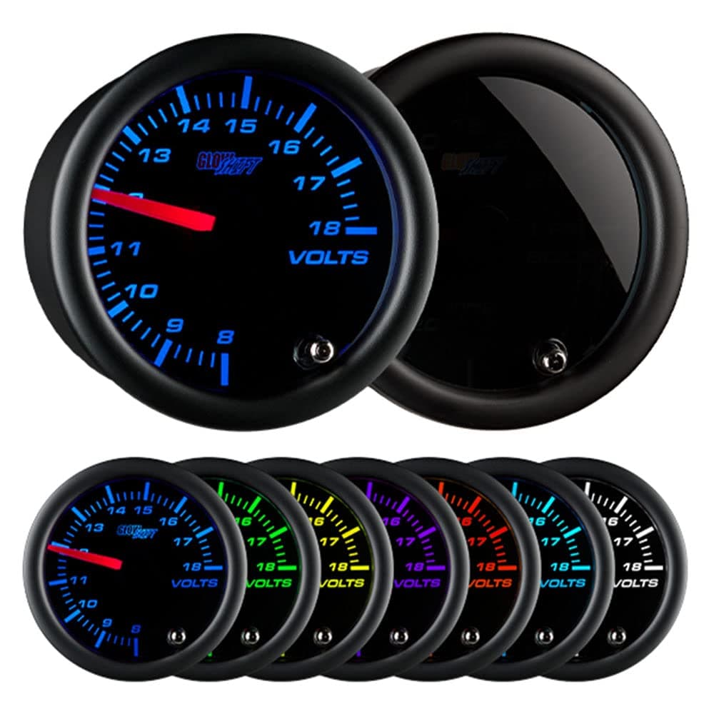 GlowShift Tinted 7 Color Volt Gauge
