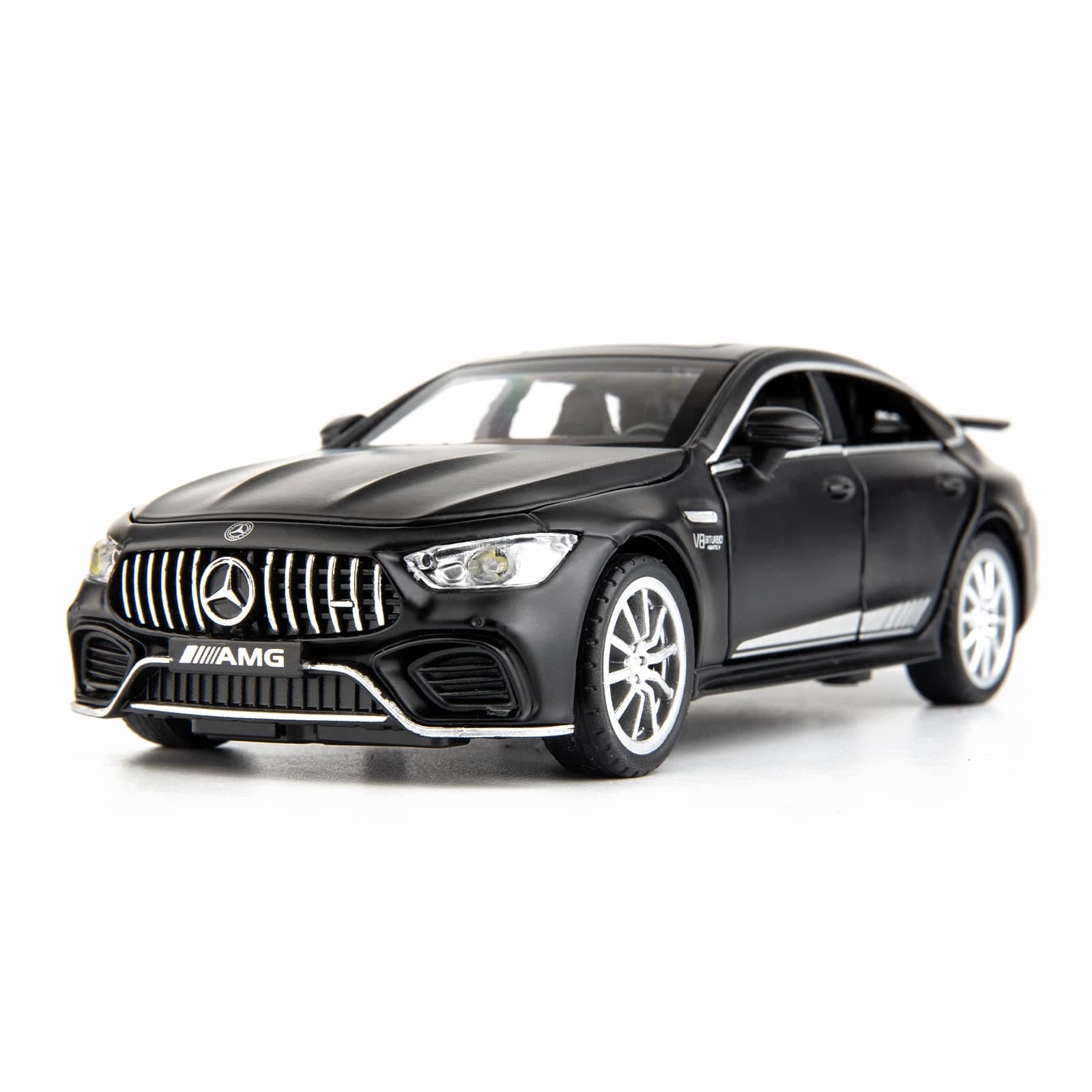 1/32 AMG GT63 Model Car Alloy Diecast Pull Back Toy Car with Sound and Light Door Can Be Opened Toy Vehicle for Kids Gift(Black)