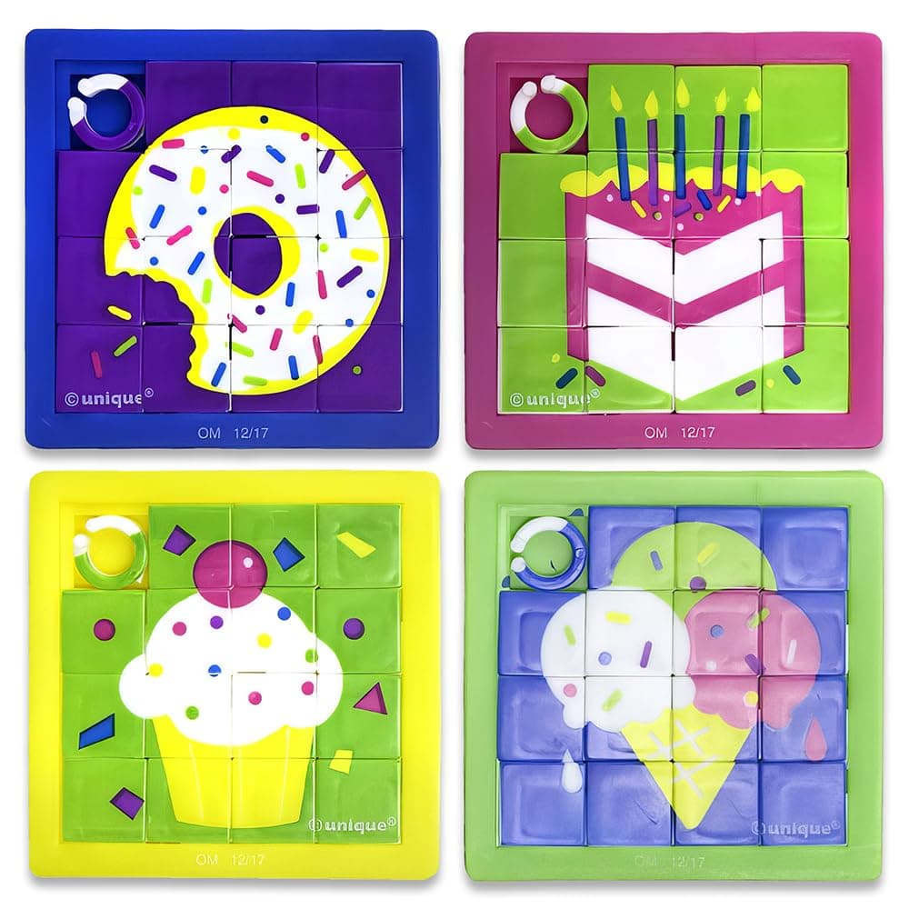 Assorted Design Mini Slide Puzzles - Pack of 10 - Fun & Engaging Party Favors for Kids & Adults