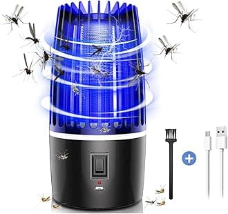 Electric Mosquito Lamp, USB Rechargeable UV Mosquito Trap Lamp, 2 in 1 Electric Mosquito Killer, Electric Anti-Mosquito Lamp for Insects, Flies, Indoor and Outdoor