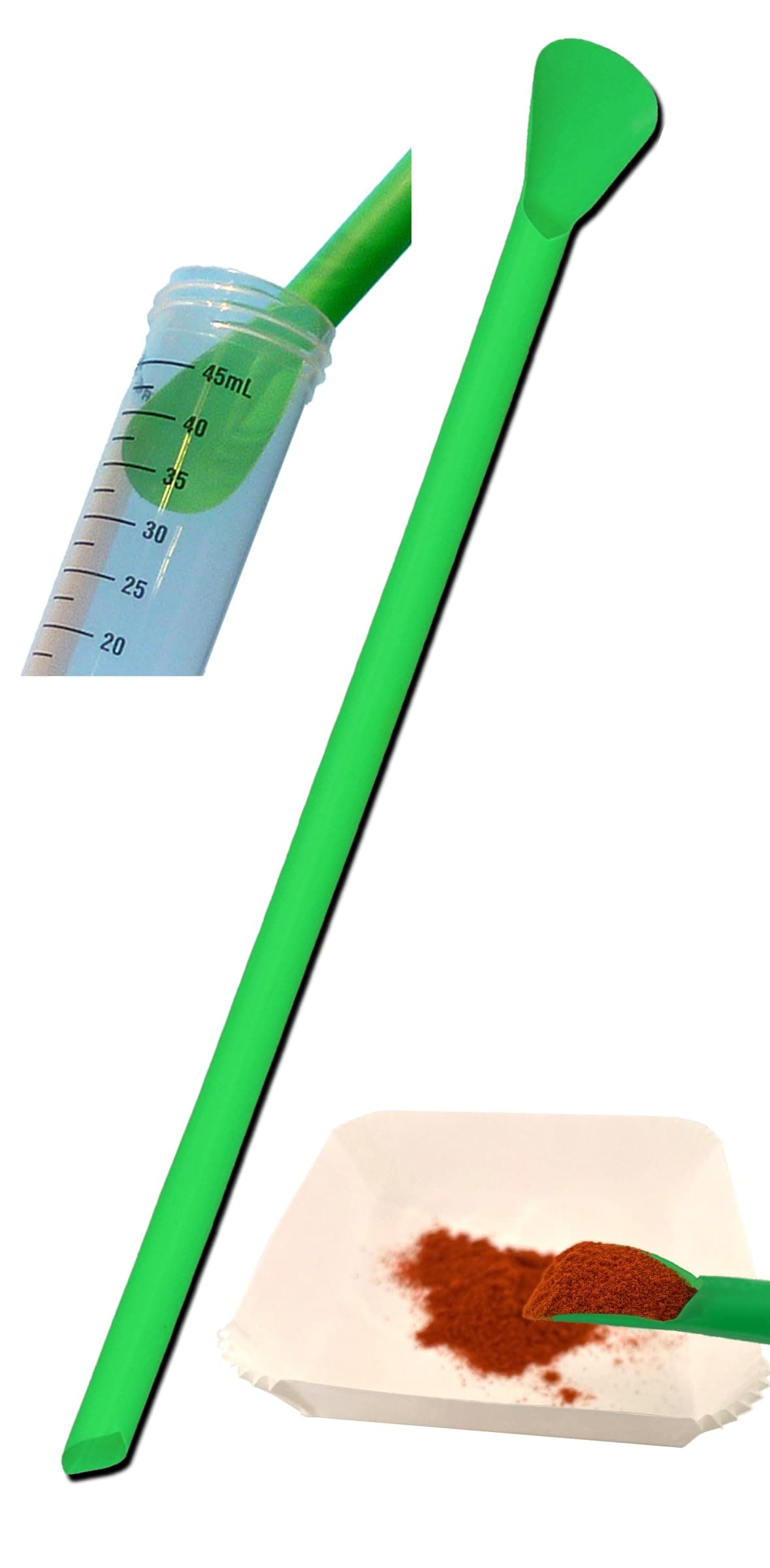LevGo® 17241 Macro smartSpatula® Disposable Multipurpose Laboratory Spatula, PP, 310 x 11 mm (150 spatulas per Pack). Look for the V at the Neck.®