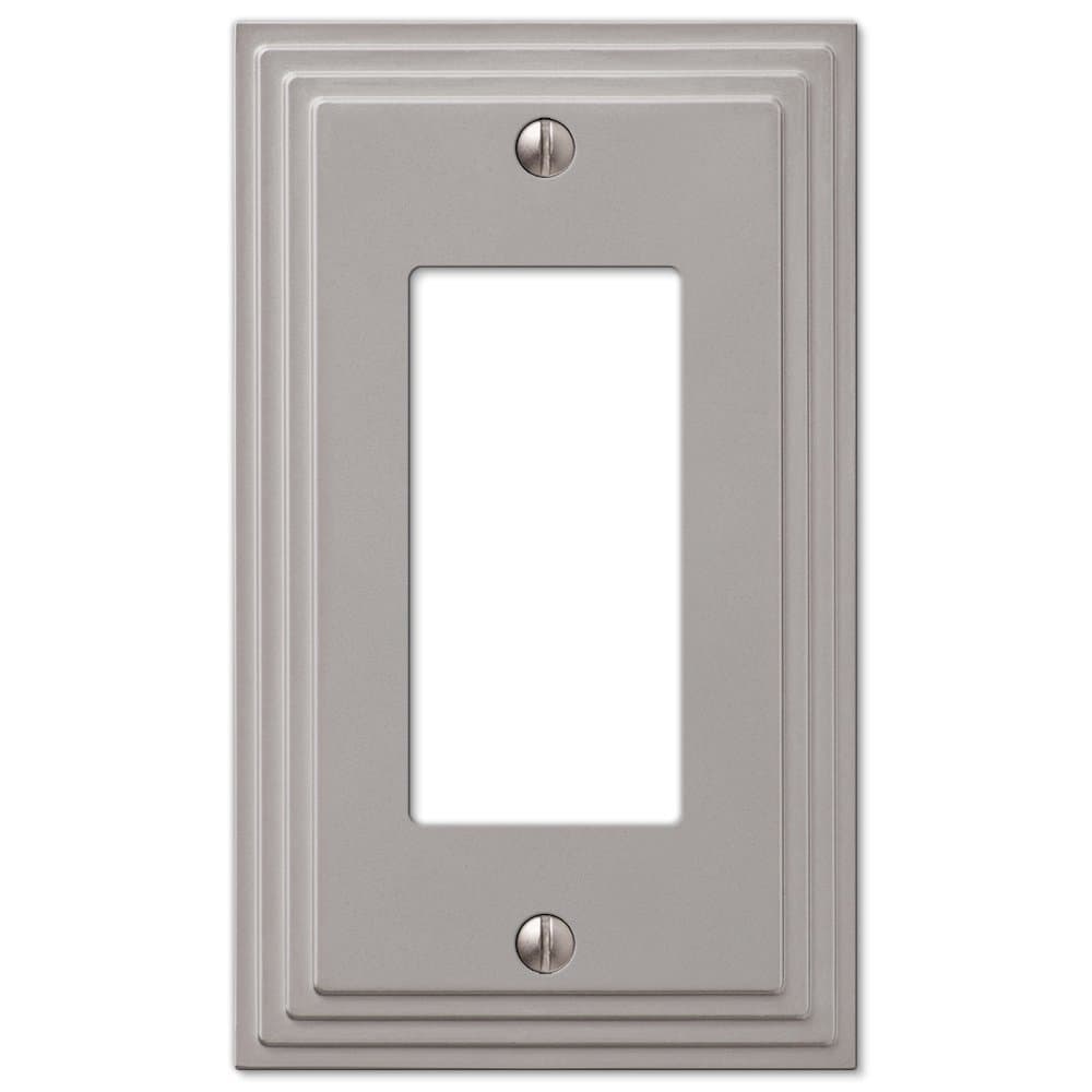 DAONEG HowPlumb Step Design GFCI Decora Rocker Wall Switch Plate Outlet Cover - Satin Nickel