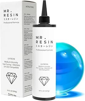 MR. RESIN UV Resin 500g Crystal Clear UV Epoxy Resin for Crafts, Jewelry Making, Keychains, Molds, Doming, Rock Painting - Fast Curing with UV Lamp, LED, and Sunlight 500 Grams