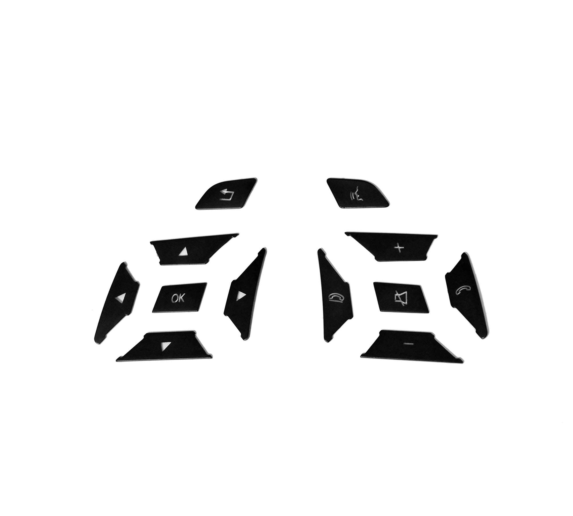 Black Steering Wheel Button Cover Car Interior Decoration Trim Replacement for Mercedes Benz ML GL GLK GLA CLA CLS SL A B C E G Class Inner Accessories (12pcs)