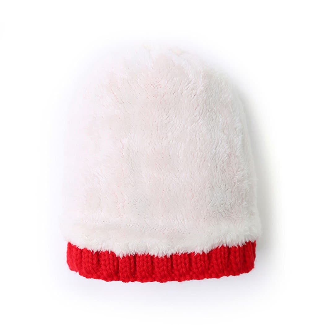 LOCOMO Women Cabled Checker Pattern Knit Beanie Hat Cap Button Strap FFH080WHT White