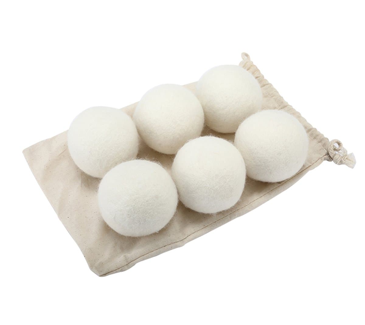 6 Pack Extra Large Wool Dryer Balls(2.95"),100% Organic Natural Fabric Softener Alternative,Reduces Drying Time and Chemical Free，Reusable