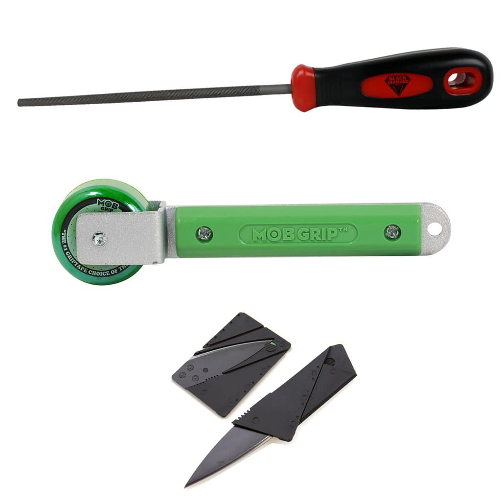 Mob Skateboard Griptape Roller, Black Diamond File & Knife Grip Tape Tool Set