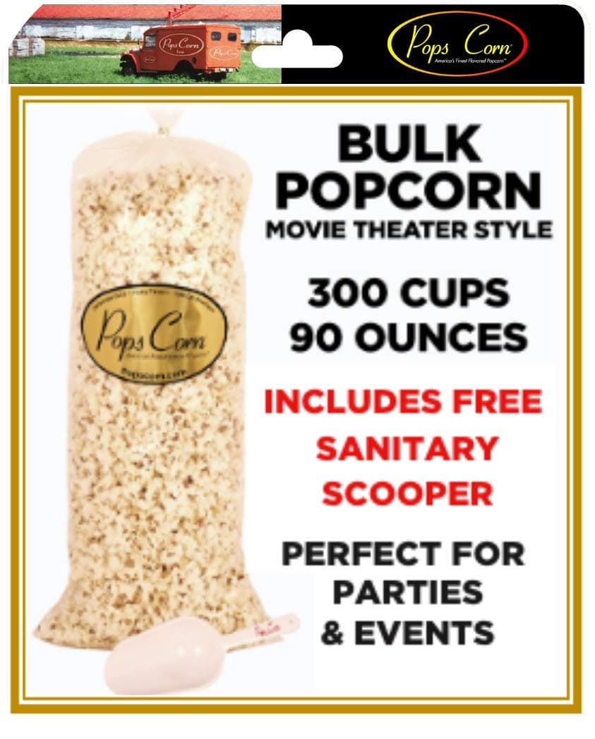 Fresh Gourmet Popcorn Bulk Bag – 5.6 lbs (90 oz / 300 Cups) Movie Theater Style Butter Flavor, XL Party & Event Popcorn for Buffets, Bars, and Favors