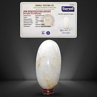 Pure Sphatik Shivling with Nandi & Ganesha | Quartz Crystal Shivling for Pooja | Energized for Positive Energy & Prosperity (Barfani (Cloudy) Lingam, 10 to 20 Grams)