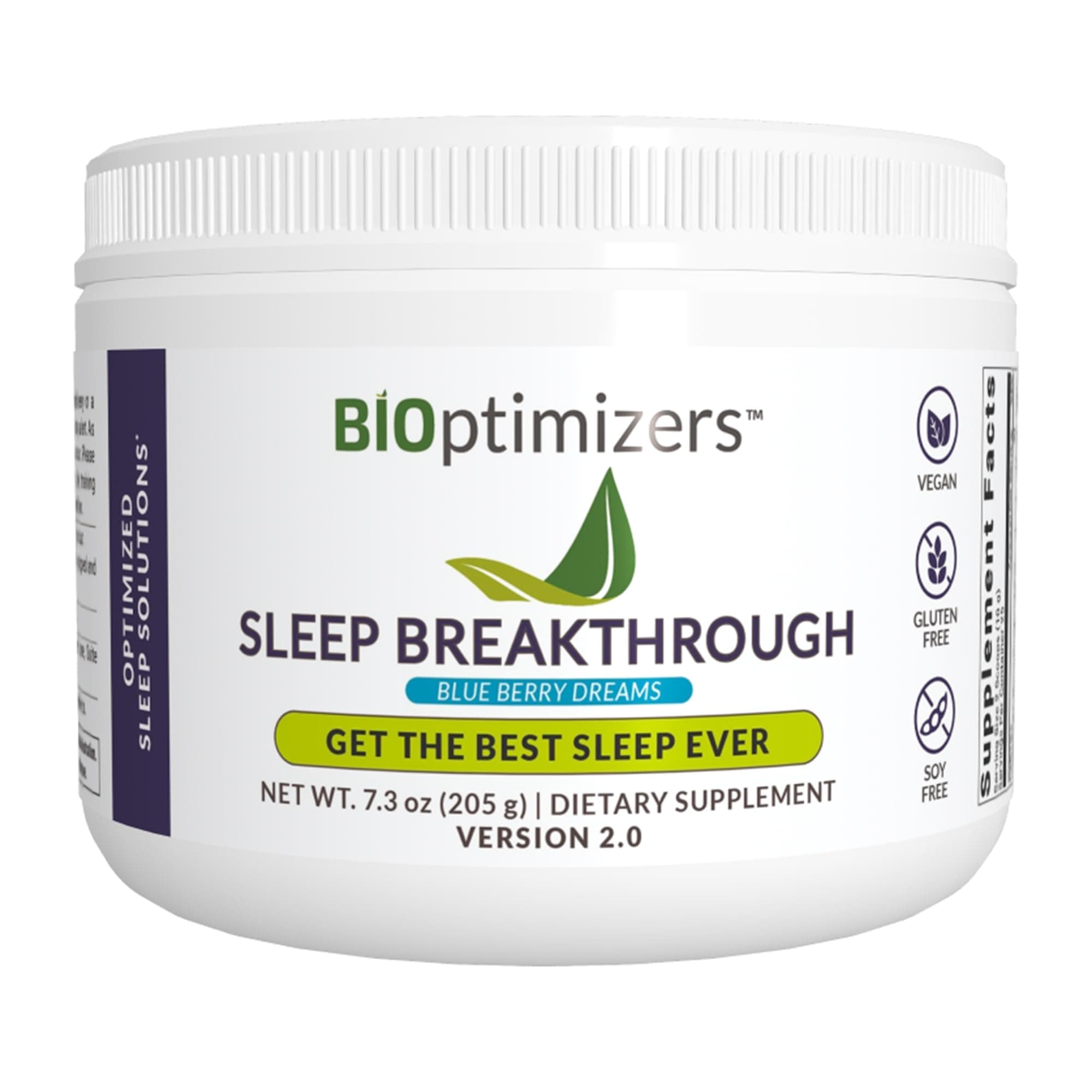 Sleep Breakthrough 2.0 – Natural Support Supplement | Calming Relief Aid Adults | Non Habit Forming | 202.5 g Powder Blue Berry Dreams