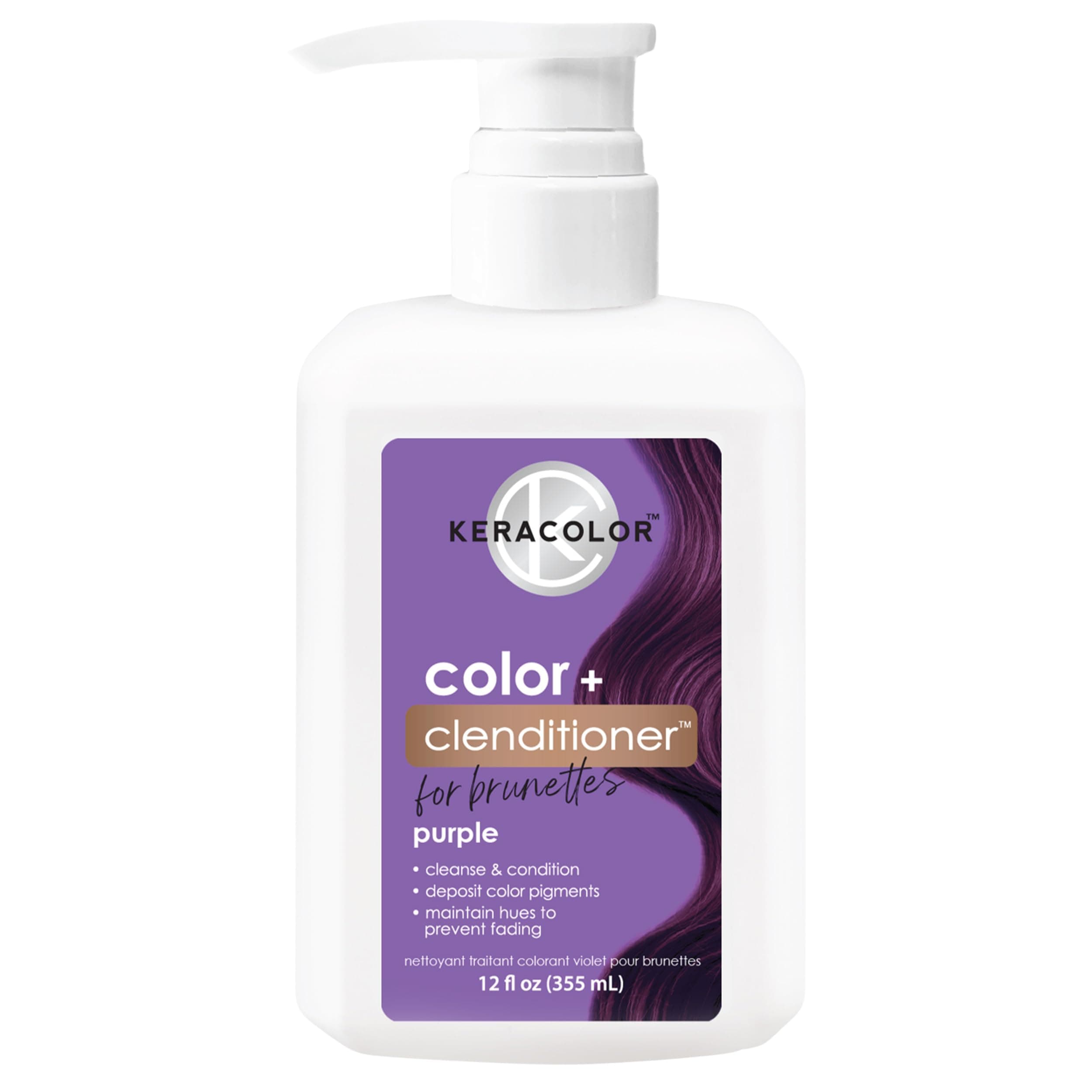 Color + Clenditioner 3-in-1 Color-Depositing Conditioner for Brunettes, Gently Cleanses & Conditions, Semi-Permanent Hair Color, 12 Fl Oz