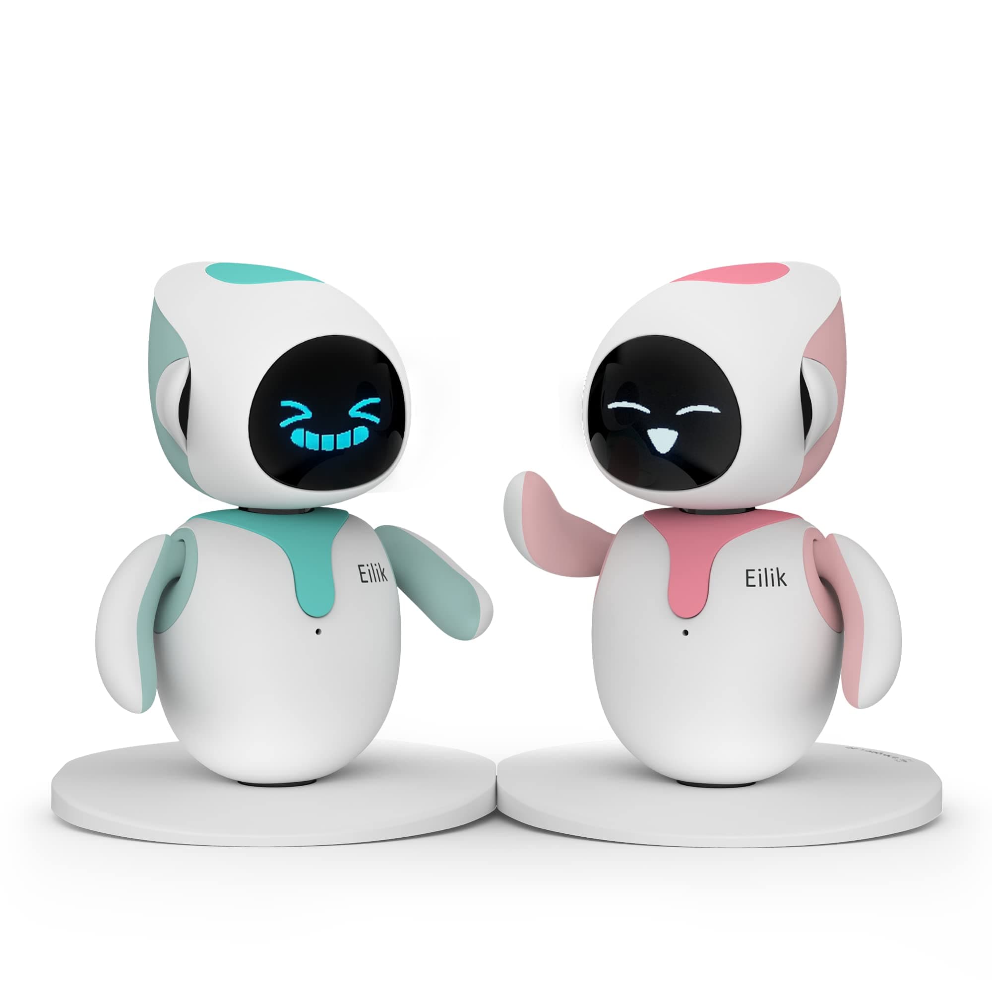 ENERGIZE LAB Eilik – Touch Interactive Toys, Cute Robot Pets with Abundant Emotions. Idle Animations&Mini-Games, Unique Gift for Girls & Boys. Support Update.(Blue + Pink Combination)