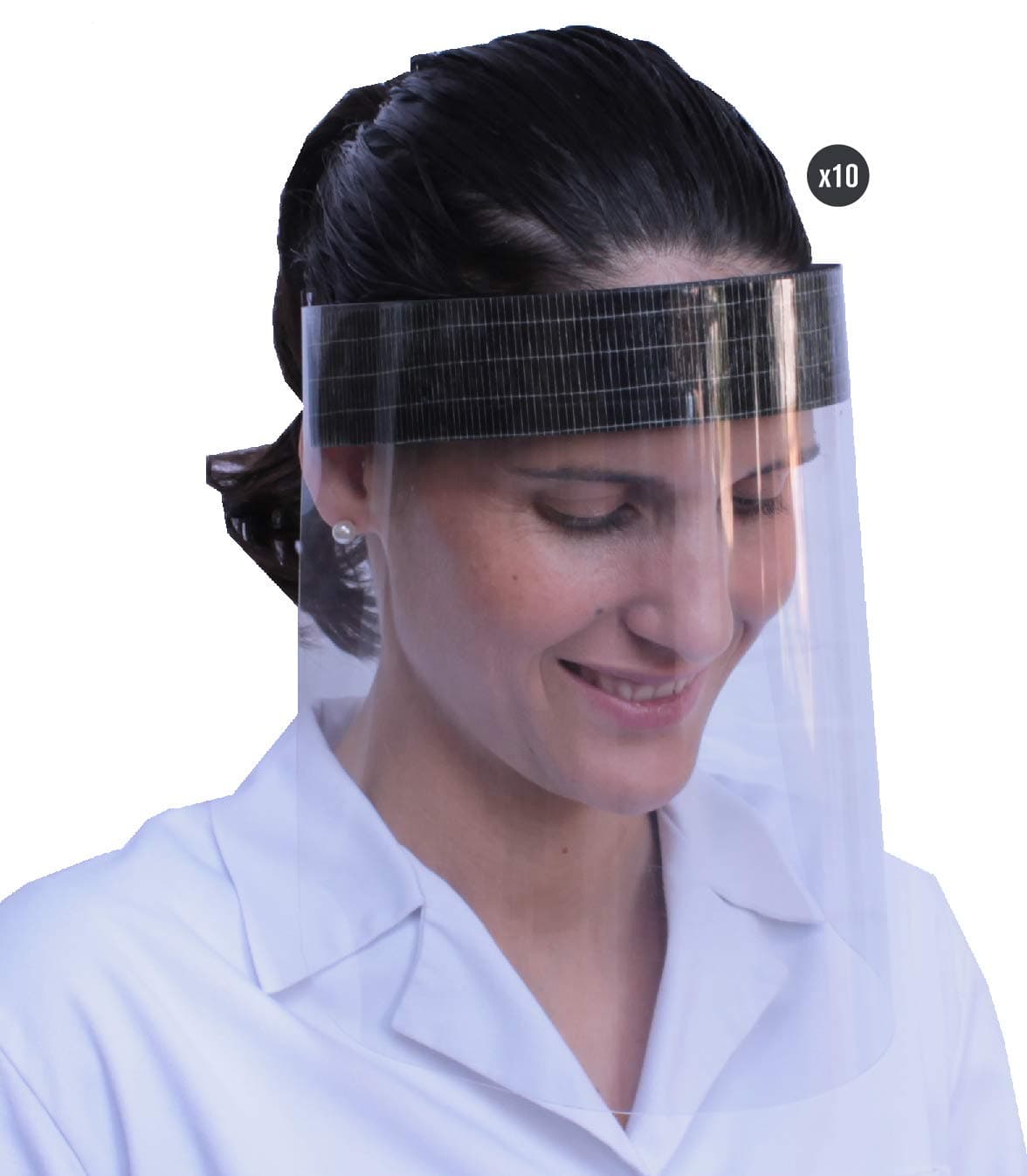 KMINA - Face Shield (x10 units), Wear With Glasses, Visor Workshop, Kids and Adults, Anti Dust, Anti Spitting (Made in Europe)
