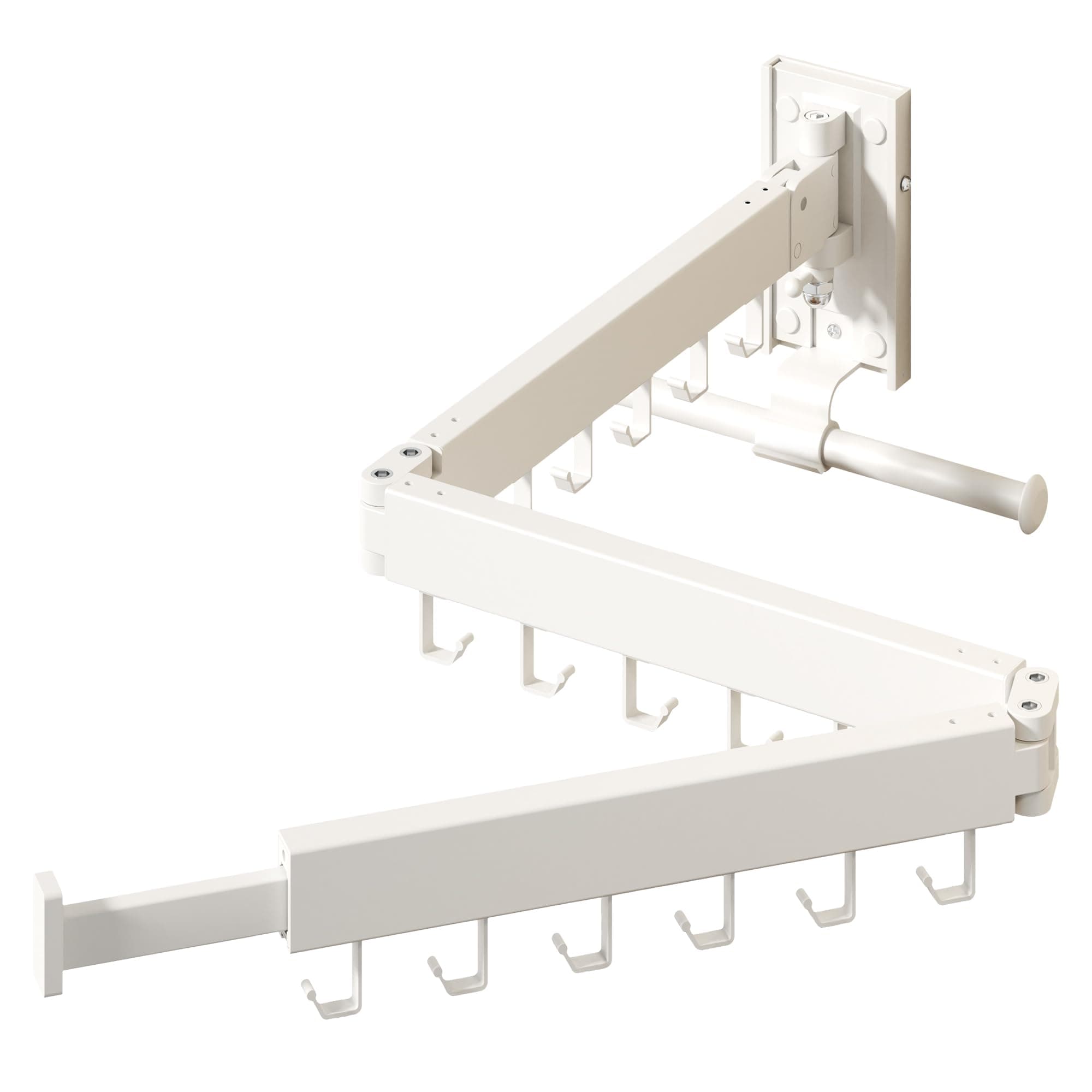 Wall Mounted Clothes Hanger,Clothes Drying Rack,Laundry Drying Rack,Clothes Rack Wall Mount,Drying Rack Clothing,Retractable,Collapsible,can Fold Upward & Left & Right (Upgrade-White)