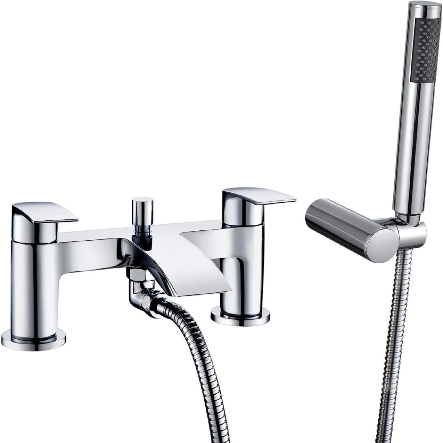 Bath Mixer Taps Waterfall with Handheld Shower Head Bathroom Bathtub Tap with Shower Attachment Deck Mount Chrome Brass Tub Taps Monobloc Dual Lever