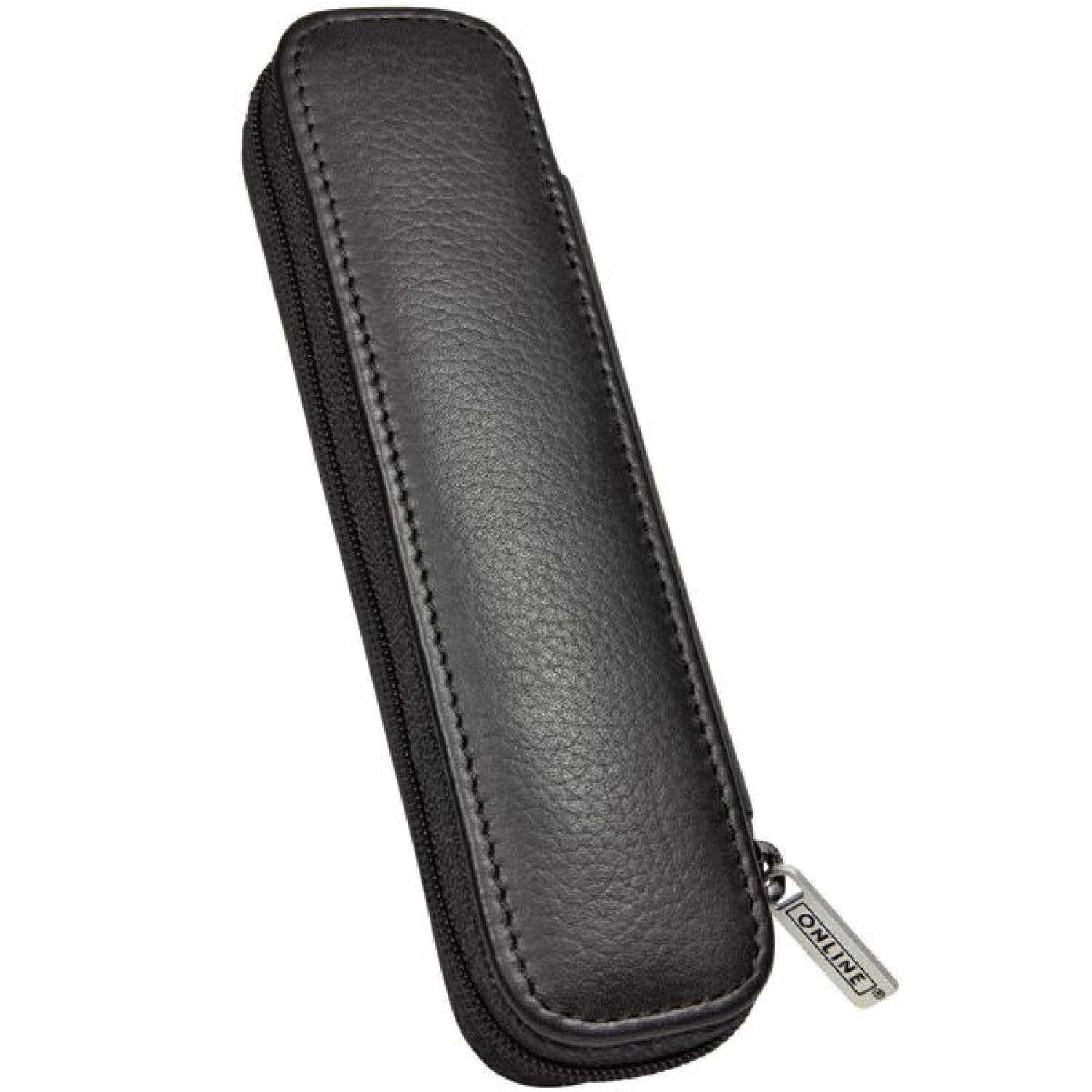 90686 Leather Case for 2 Long Pen - Black