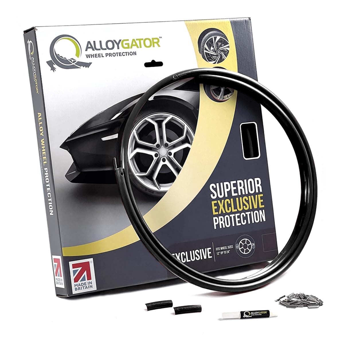 AlloyGator Single Replacement Profile | Alloy Wheel Protectors | Single Replacement only - 1 Wheel (Black)