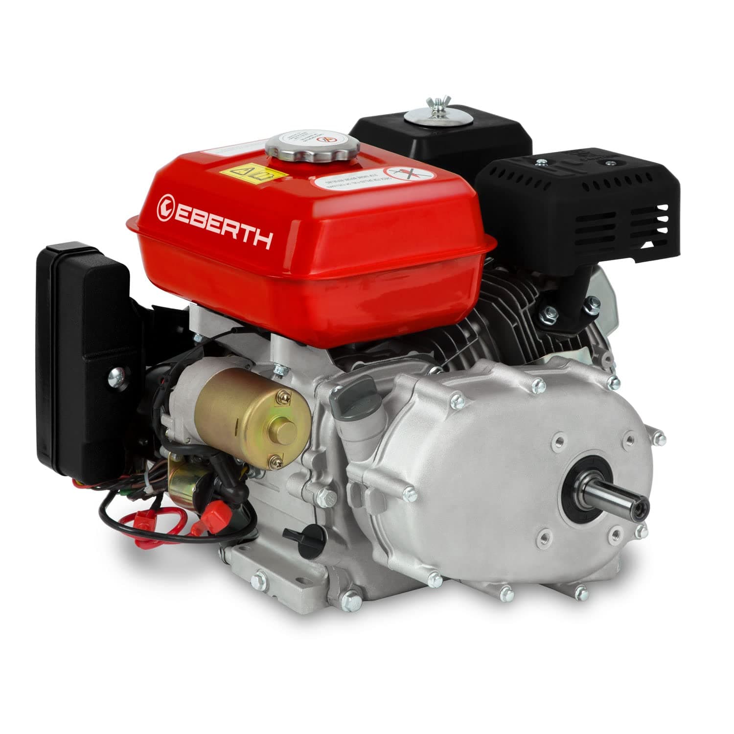 EBERTH SM1-196-19.05E-OBK Petrol Engine with Oil Bath Clutch (6.5 HP, E-Start, 20 mm Shaft, Low Oil Protection, Air-cooled Singel Cylinder 4-stroke Engine, Recoil Start)