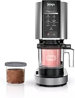 NINJANC301 Creami, Ice Cream, Gelato, Milkshake, Sorbet and Smoothie Bowl Maker, 7 One-Touch Programmes, Silver (Reewed)