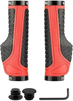 SAPLIZEBike Handlebar Grips, Multi Colors/Design Optional, Ergonomic Design, Aluminum Double Lock-on, Mountain Bike Grips, MTB BMX Downhill Foldable Urban Bicycles Grips, Scooter Grips