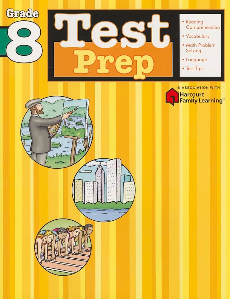 Test Prep: Grade 8 (Flash Kids Harcourt Family Learning)