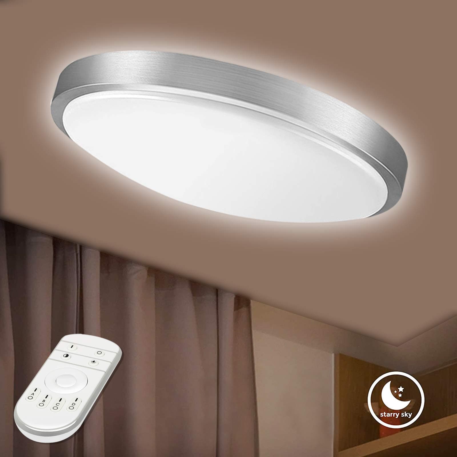 18W Led Ceiling Light with Remote 12 Inch 3000-6500K Dimmable Ceiling Lamp for Kitchen Bathroom