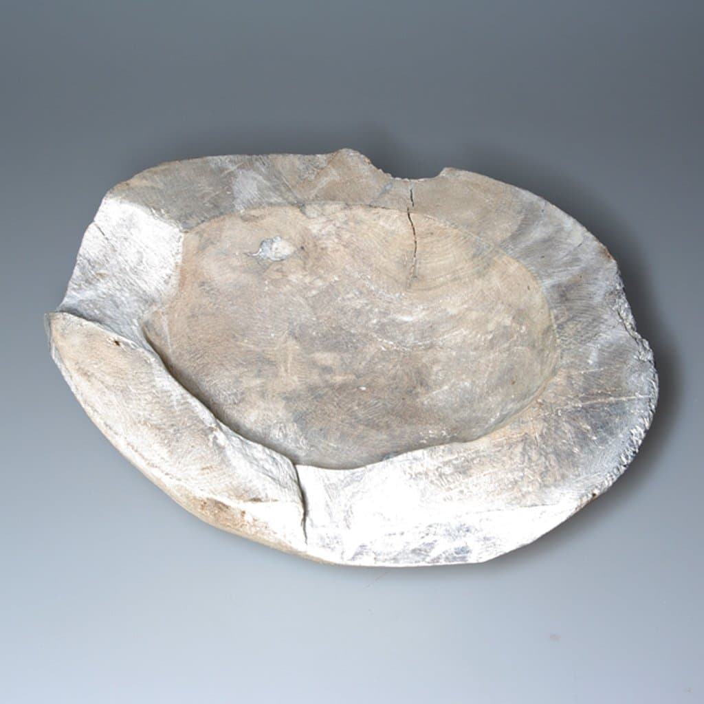 Teak Wooden Bowl Capricious – Solid Walnut Wood,/Diameter Approx. 20-25 cm – Unikat – 2763, Teak, Teak Weiß - Stone Washed, 20-25 cm